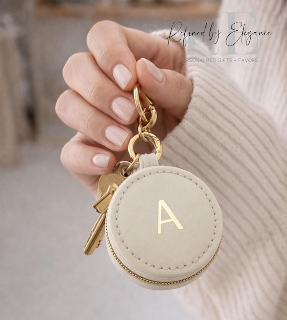 Personalized Ring Holder Keychain | Mini Travel Ring Case | Custom Engagement Ring Box | Bridesmaid Proposal Gift