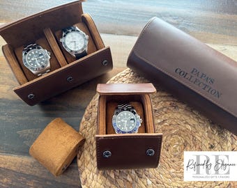 Personalized Custom Watch Box | Travel Watch Case | Groomsman Watch Case | Fathers Day Gift | Faux Leather Watch Box | Gift For Him