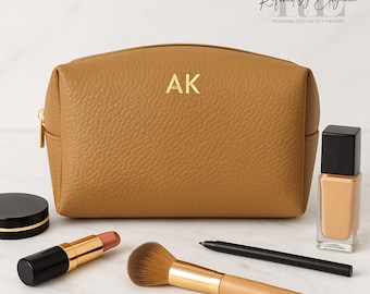 Personalized Makeup Bag, Bridesmaid Proposal Gift, Bachelorette Party Favor, Initial Cosmetic Bag