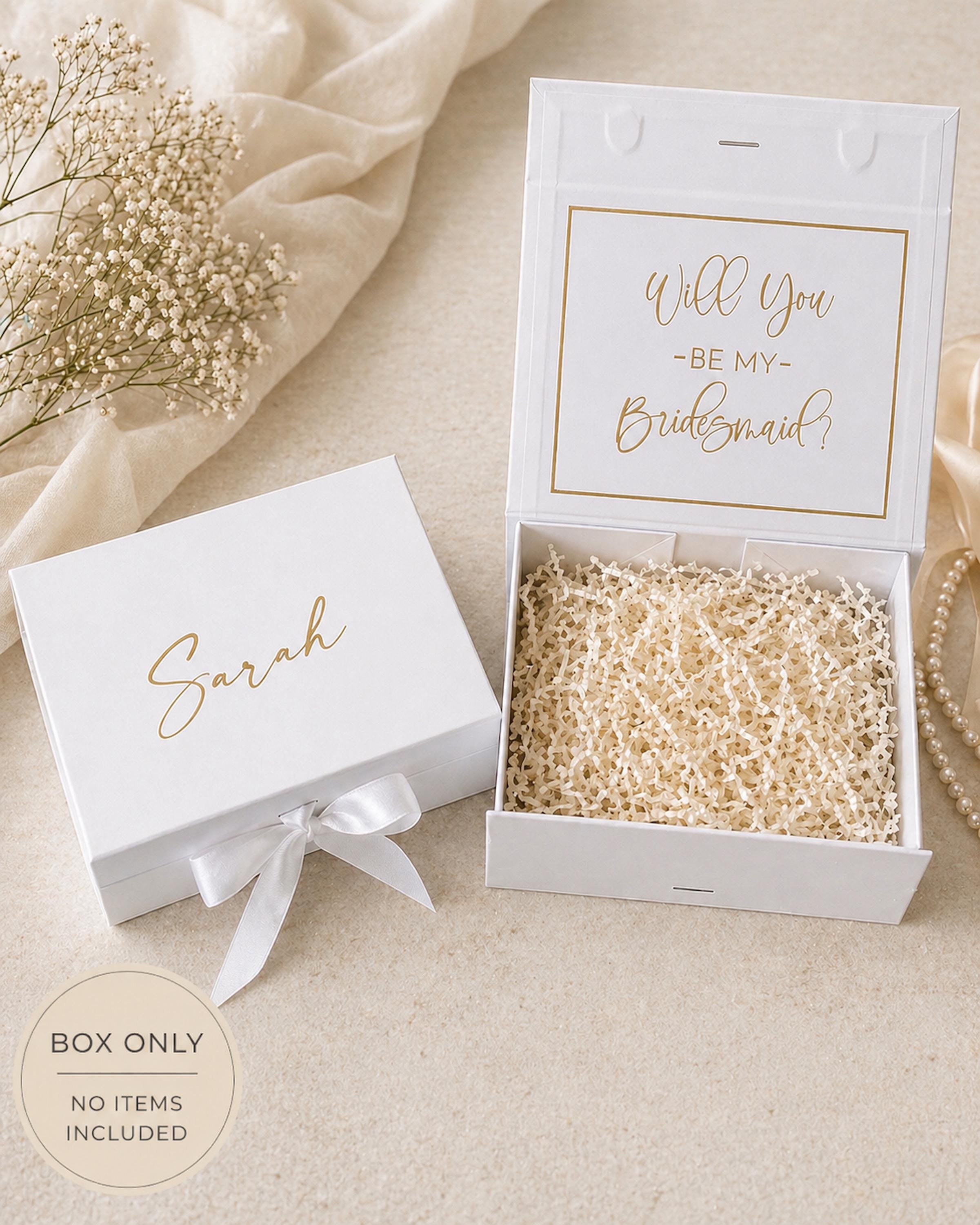 Magnetic Bridesmaid Proposal Box, Empty Gift Box with Ribbon Magnetic Bridesmaid Proposal Box, Empty Gift Box with Ribbon
