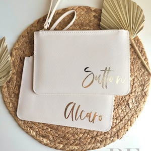 Bridesmaid Clutch | Bridesmaid Proposal Gifts | Bridal Party Gifts | Personalized Makeup Bag | Maid of Honor Gift |Custom Gift for Christmas