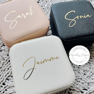 Travel jewelry box custom jewelry box travel jewelry case sage green box bridesmaid gift box name