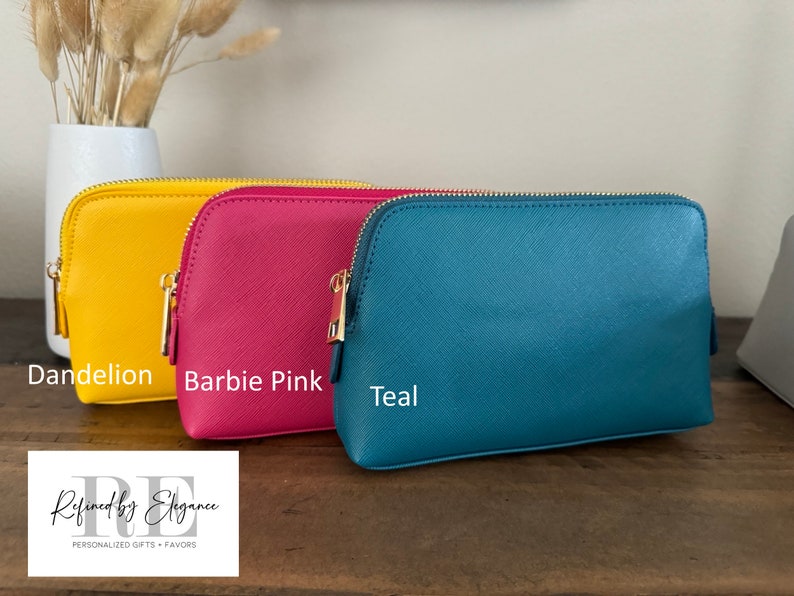 Personalized Bridesmaid Makeup Bag Bridal Party Cosmetic Pouch for