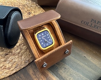 Personalized Vegan Leather Watch Box | Travel Watch Case, Gift For Him