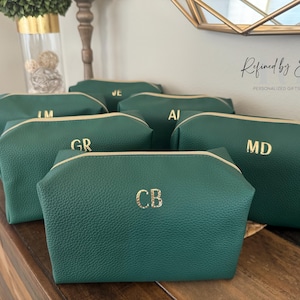 Personalized Bridesmaid Makeup Bag, Bridesmaid Gift, Bachelorette Party Favor, Initial Cosmetic Bag, Bridesmaid Proposal Gift