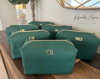 Personalized Makeup Bag, Bridesmaid Proposal Gift, Bachelorette Party Favor, Initial Cosmetic Bag