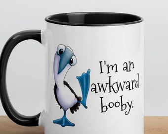 Tazza divertente con sula goffa / Tazza carina con sula dai piedi blu / Regalo con gioco di parole sciocco sugli uccelli / Tazza da caffè umoristica per gli amanti degli animali