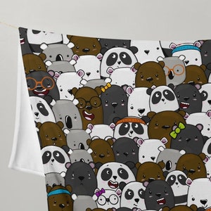Coperta carina a forma di orso kawaii - Coperta a forma di orso kawaii - Coperta con motivo a orso - Coperta