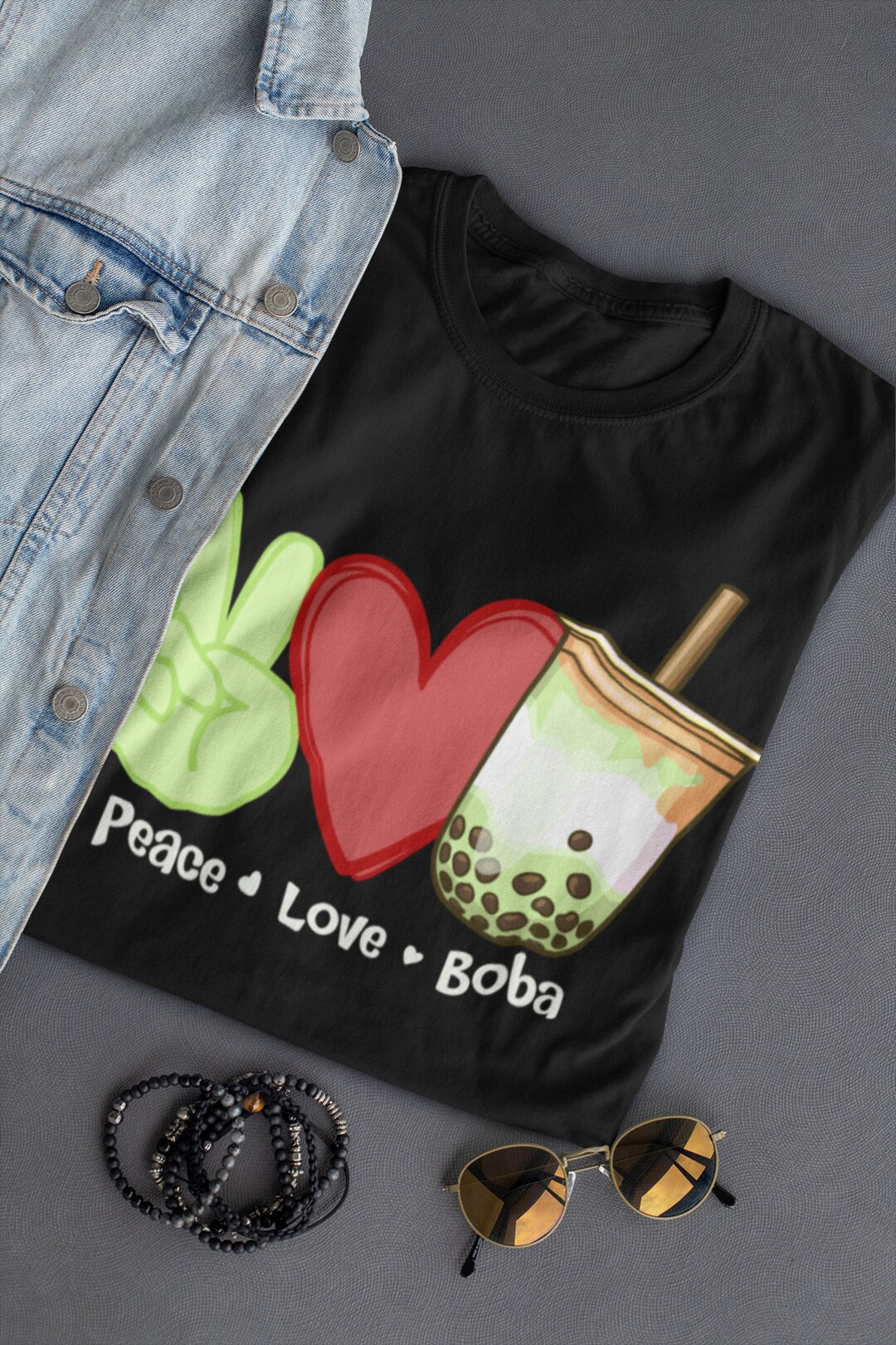 Peace Love Boba T-shirt for Bubble Tea Lovers, Boba Fans, and Peaceful ...