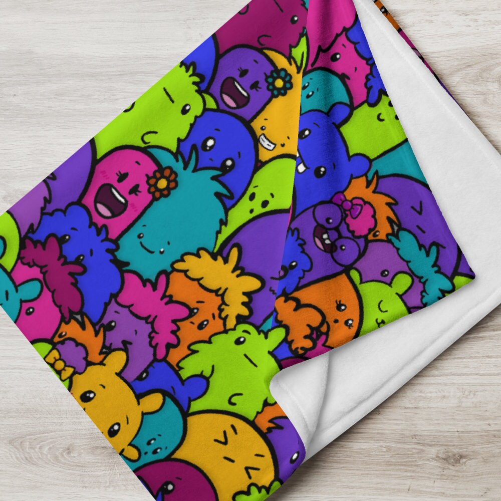 Cute Monster Blanket Monster Throw Blanket Monster Pattern Etsy UK