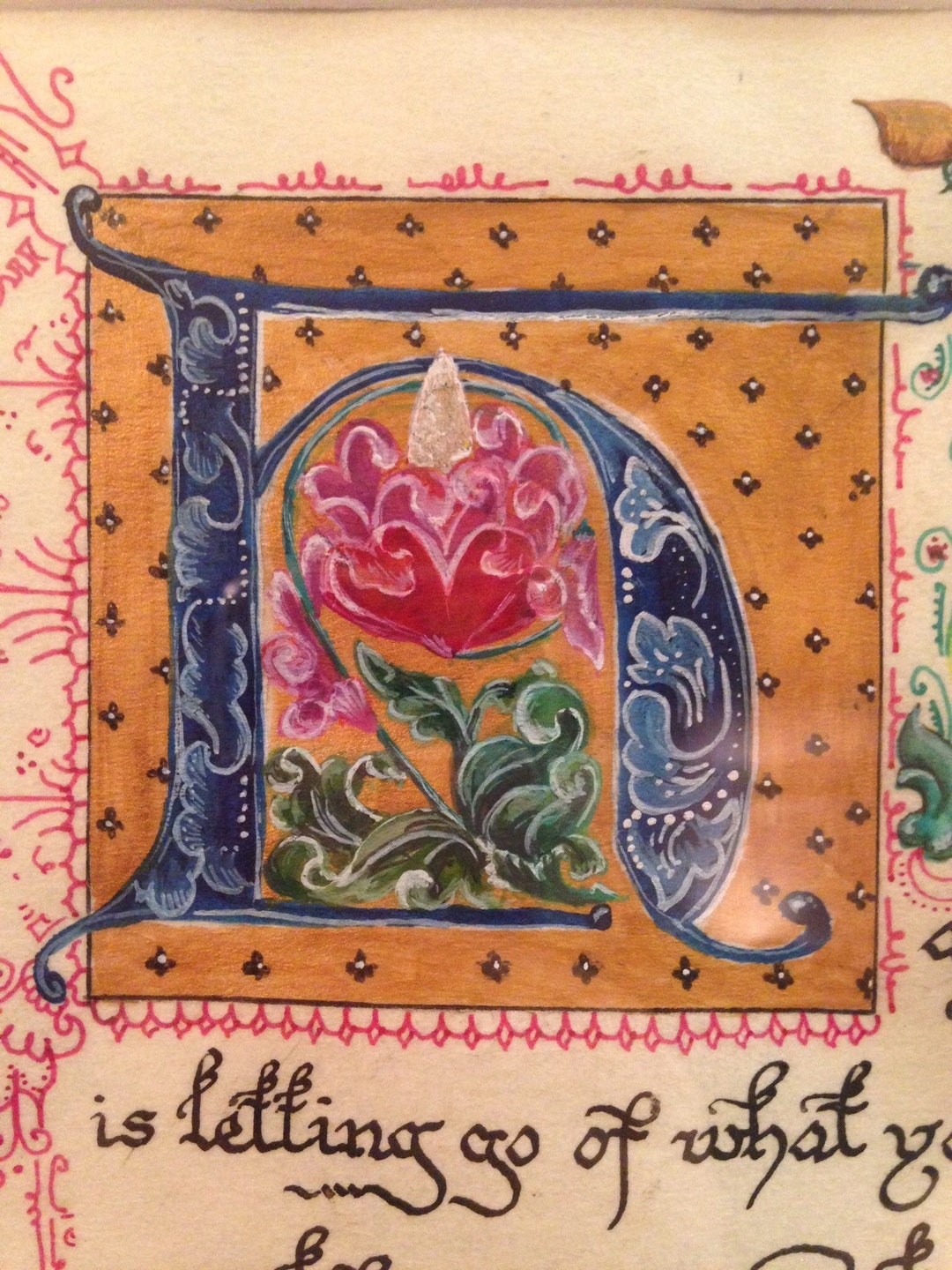 Calligraphy R Renaissance Custom Calligraphy Initial Art: Medieval Renaissance Illumination - Etsy