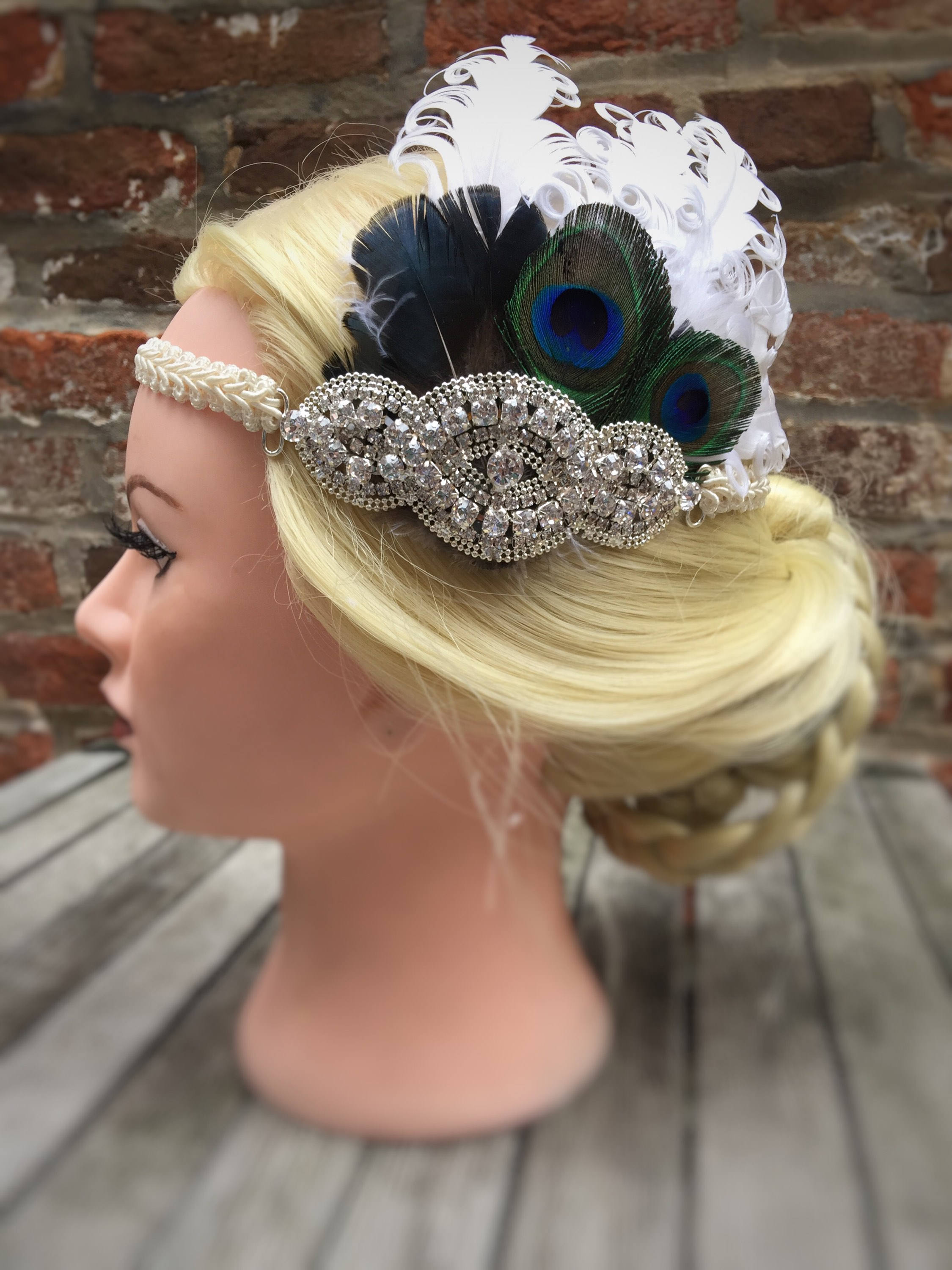 1920 Flapper Gatsby Bridal Fascinator 