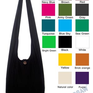 Sac à bandoulière, vous pouvez sélectionner une fermeture à glissière ou aucune Sac en coton Couleur unie Petit sac Sac à main hippie Sac à bandoulière gitane Sac fait main BEAUCOUP DE COULEURS