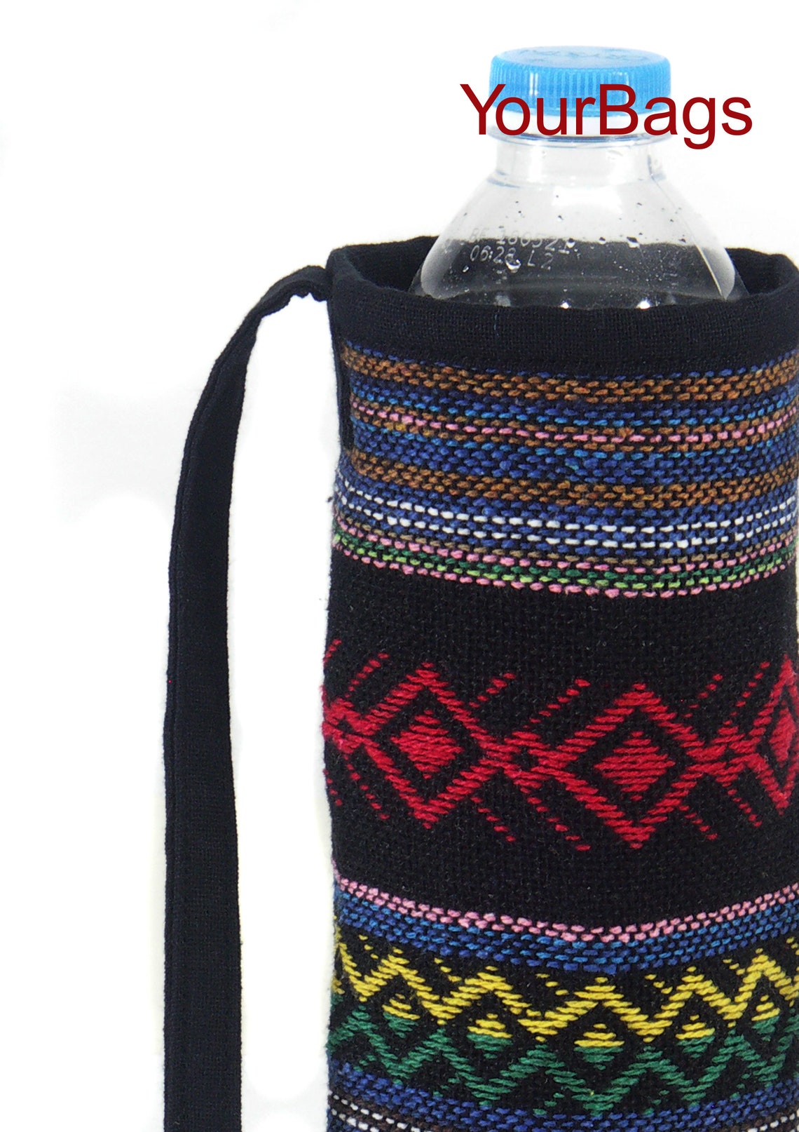 Drink Bag Water Bottle Holder Nepali Cotton Bottle Bag Etsy