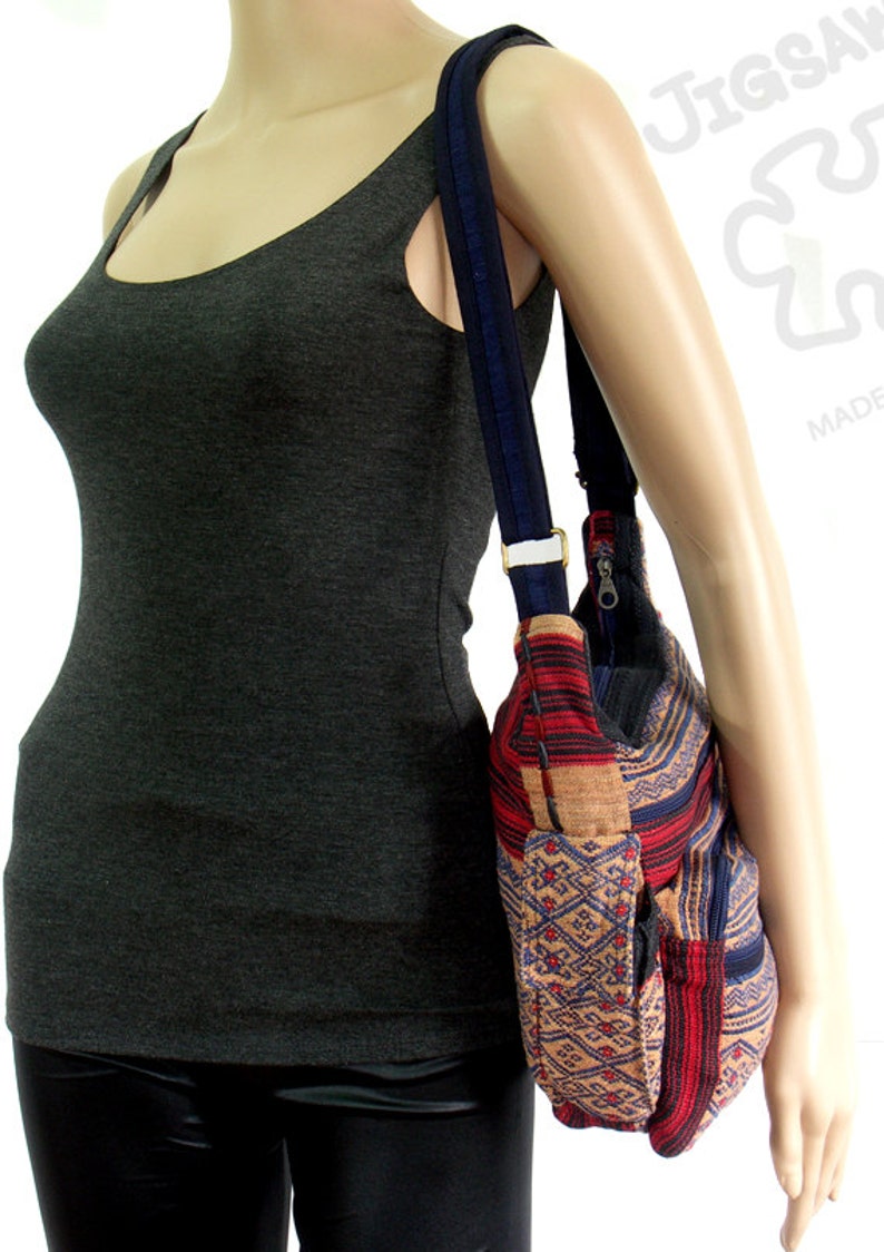 Messenger Bag Hand Woven Cotton Medium Bag Cross Body Hobo Bag Etsy