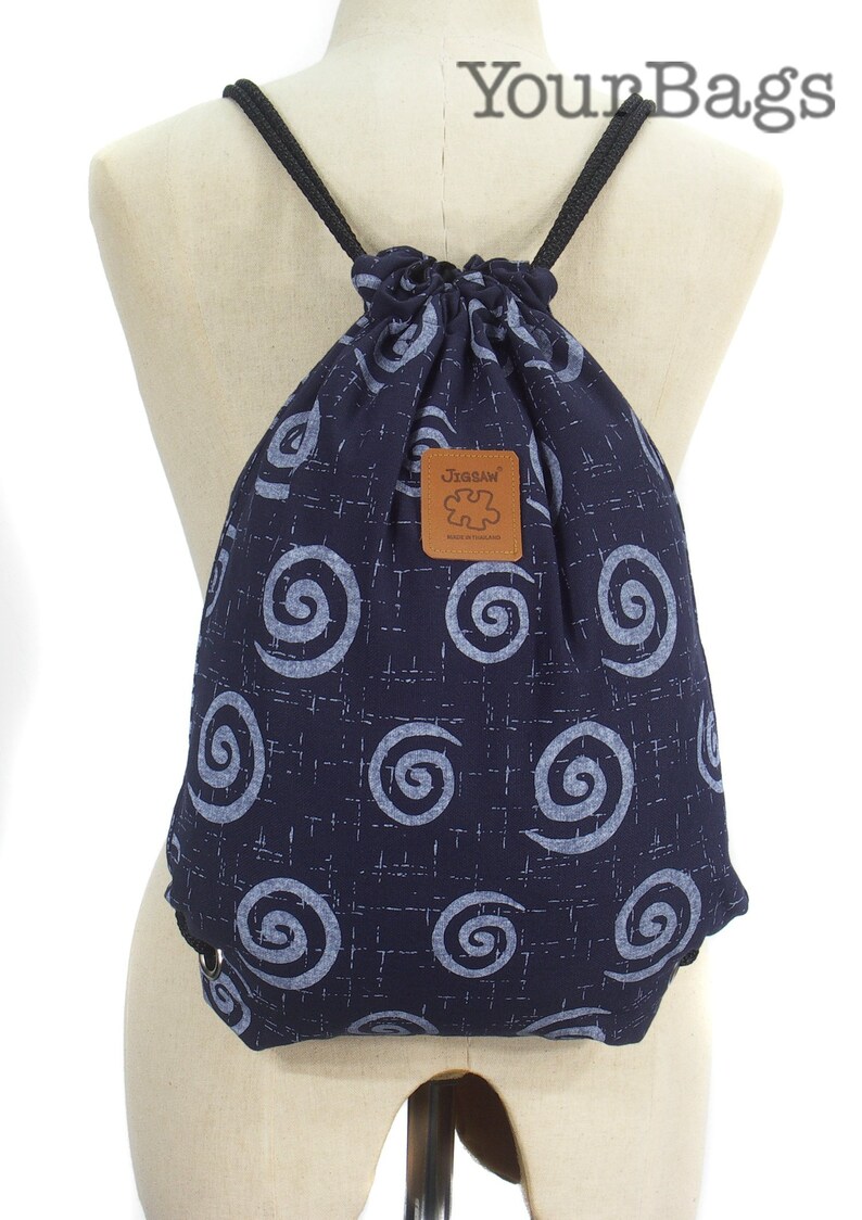 cotton lining or waterproof lining Spiral Festival backpack Cotton Backpack 2 pocket inside Blue rucksack