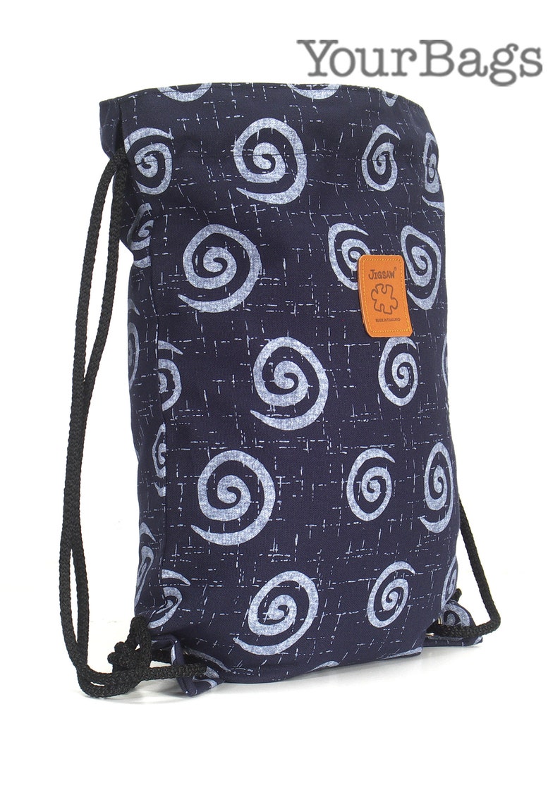 cotton lining or waterproof lining Spiral Festival backpack Cotton Backpack 2 pocket inside Blue rucksack