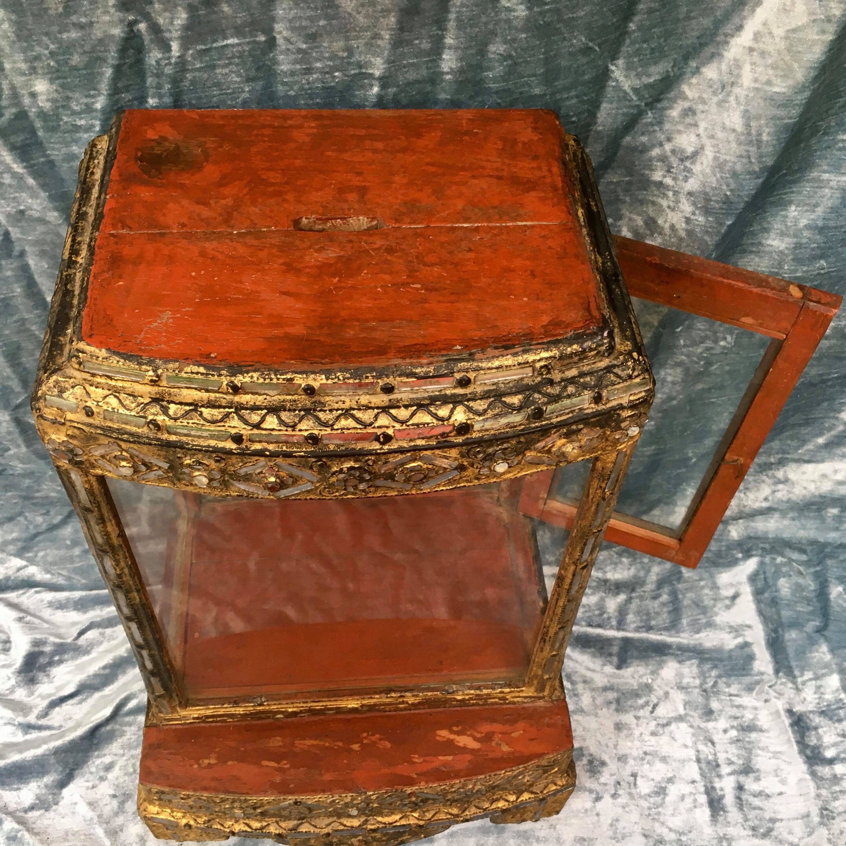 Antique Gold Display Glass Vitrine Display Case Etsy