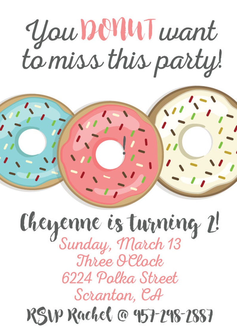 Donut Party Invitation Donut Birthday Invite Donut Party - Etsy France