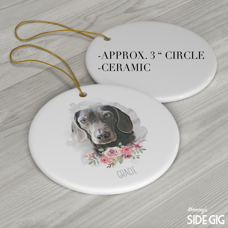 Pet Memorial Ornament – Custom Watercolor Dog or Cat Portrait ...