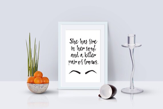 Eyebrows Makeup Girly Girl Women Make Up Print Etsy