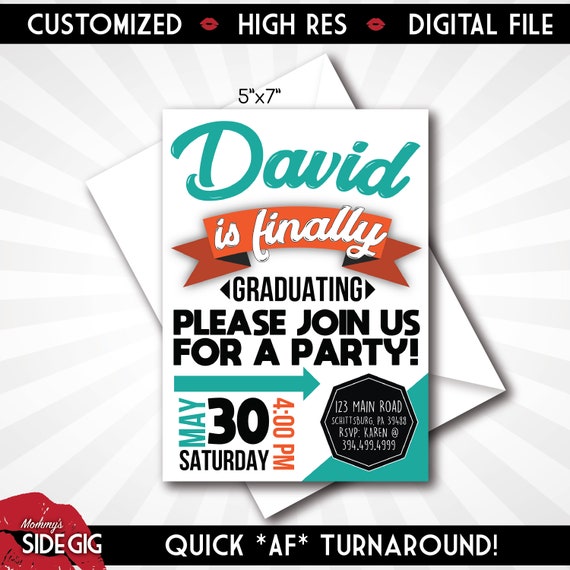 Lustige Abschluss Party Einladung Abschluss Party Einladen Grad Einladen Dumme Graduation Party Einladung Abschlussfeier