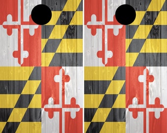 Maryland Cornhole Decal Wrap Set - Flat