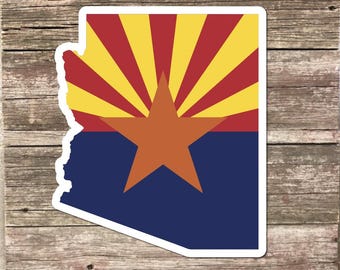 Arizona Outline with Arizona Flag 3.25" Decal