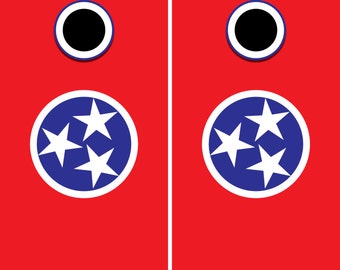 Tennessee Flag Cornhole Decal Wrap Set