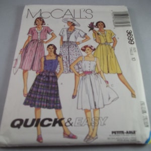 McCall's 3699 Misses Unlined Jacket Dress and Tie Belt Sewing Pattern Size 10 image 1