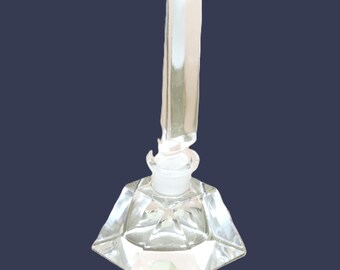 Vintage Geometrical Taper Cut Crystal Glass Perfume Bottle