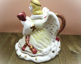Cardinal Angel Teapot with Wings and Handle Singing Reading with Lid 1996
