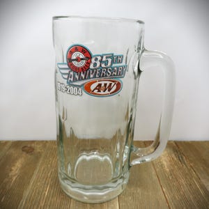 Collectors Tall A&W Root Beer 85th Anniversary 1919-2004 Thick Glass 7&quot; Tall Mug