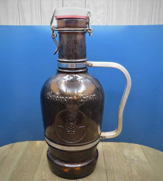 Ultenmunster Brauer Bier Vintage German Beer Bottle with Porcelain Lid