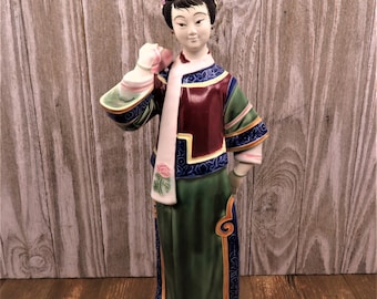 Chinese Figurine Chinese Lady - Hand Painted Oriental Lady Figurine