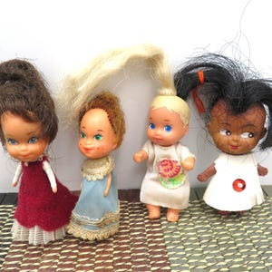 Vintage Miniature Doll Lot (4) - Liddle Kiddles / Clones - 1960s/70s/80s