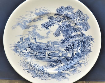 Vintage Enoch Wedgwood Tunstall COUNTRYSIDE Blue England Dinner Plate