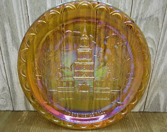 Assiette en verre « Independence Hall » d'Indiana Glass Co