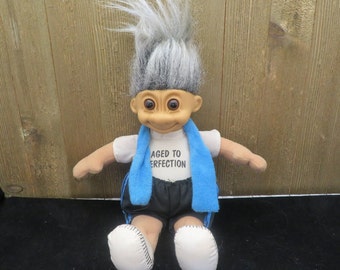 Russ Troll Aged To Perfection By Russ Gray Hair Troll 11" tall