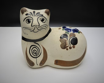 Folk Art Mini Cat Kitten Mexican Pottery Mexico Stoneware Figure Figurine