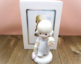 1994 Precious Moments Growing In Grace Girl With Books Age 5 Figurine 136247