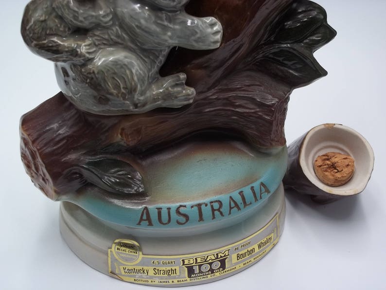Liquor Whiskey Decanter Bottle 1973 Jim Beam Australia Koala Etsy