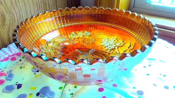 Imperial Glass Company Marigold Carnival Glass Luster Windmill Pattern 1920's