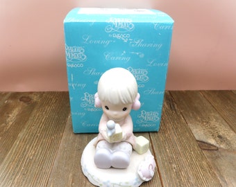 1994 Precious Moments Growing in Grace Age 2 Bisque Porcelain Figurine Blonde Girl 136212