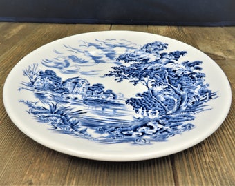 Enoch Wedgwood Countryside Bread and Butter Plate Blue/White Landscape 5 7/8” 1960’s