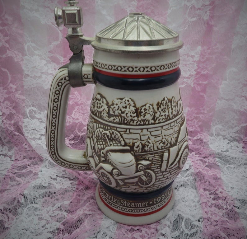 Avon 1979 Beer Stein With 1910 Stanley Steamer 1936 MG 1927 Etsy