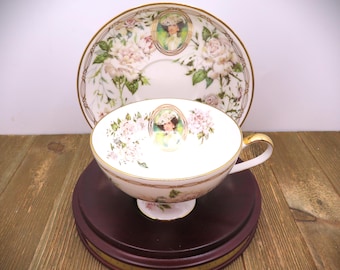 Avon Vintage 1992 Mrs. P.F.E. ALBEE Commemorative Tea Cup, Saucer, Stand and original Box