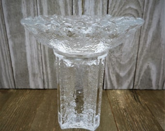 Orrefors Sweden 1984 Olympics Torch Crystal Candle Holder 5"