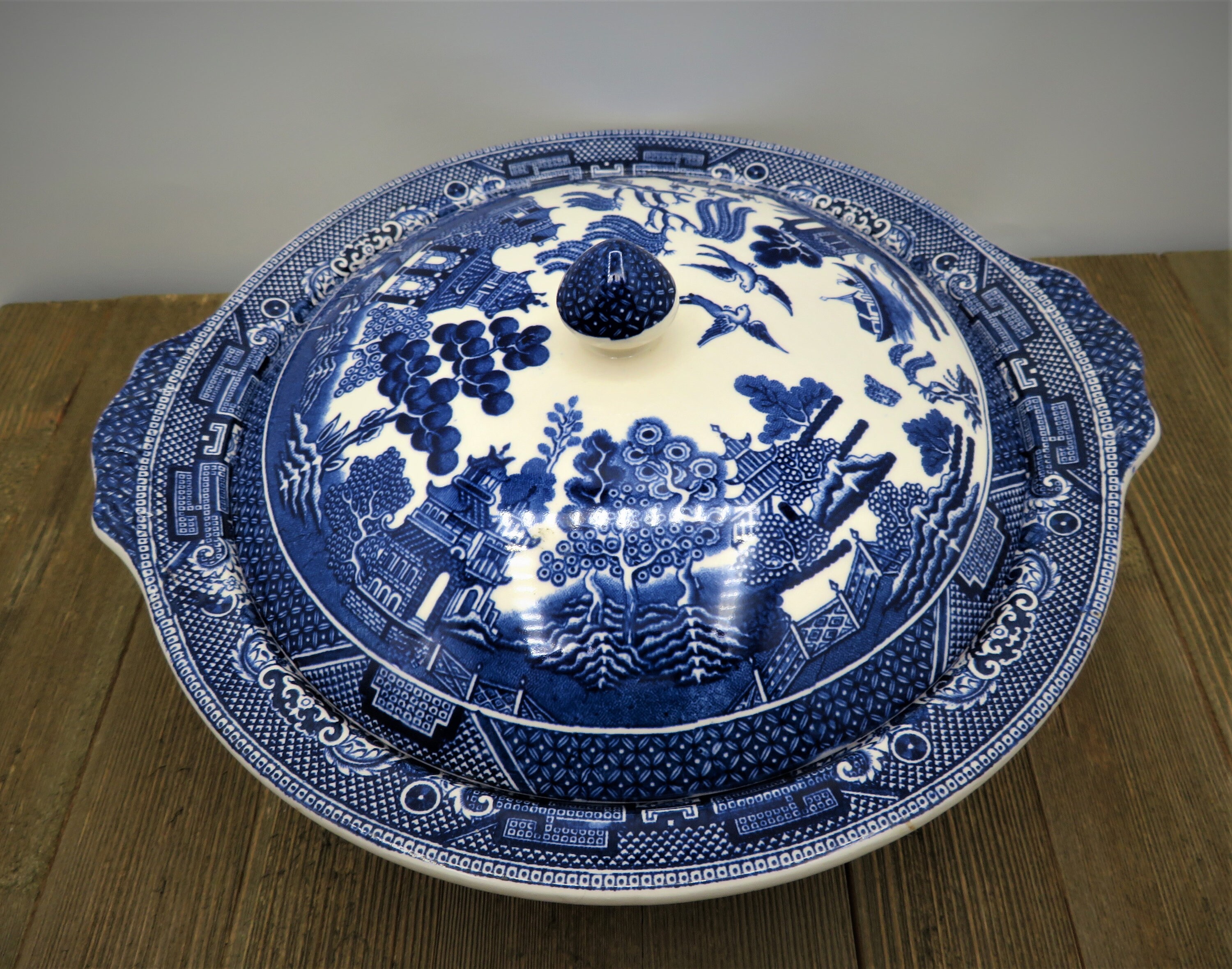 Johnson Bros. Blue Willow Round Vegetable Serving Bowl with Etsy