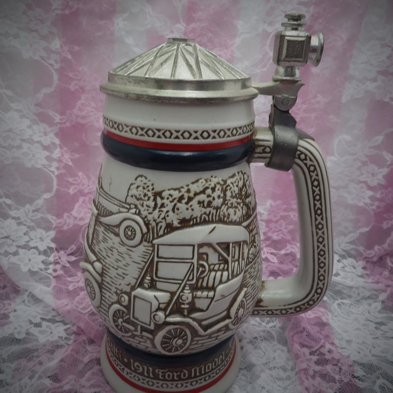Avon 1979 Beer Stein With 1910 Stanley Steamer 1936 MG 1927 Etsy